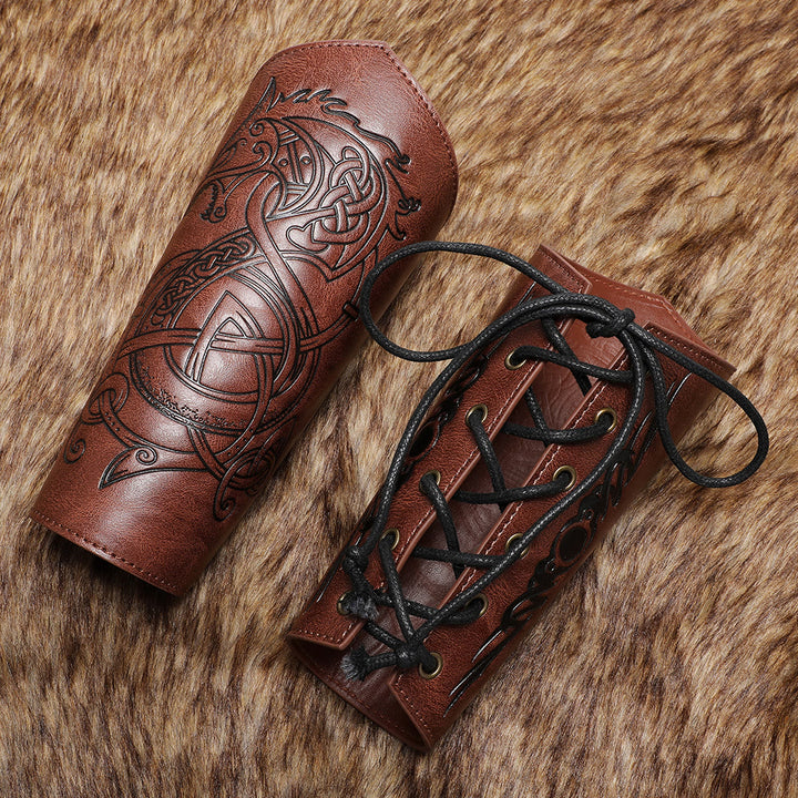 WorldNorse Norse Dragon Eco Leather Arm Bracers