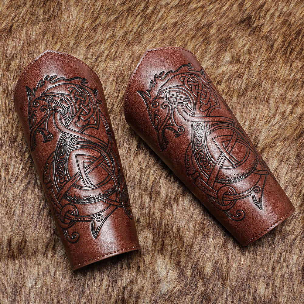 WorldNorse Norse Dragon Eco Leather Arm Bracers