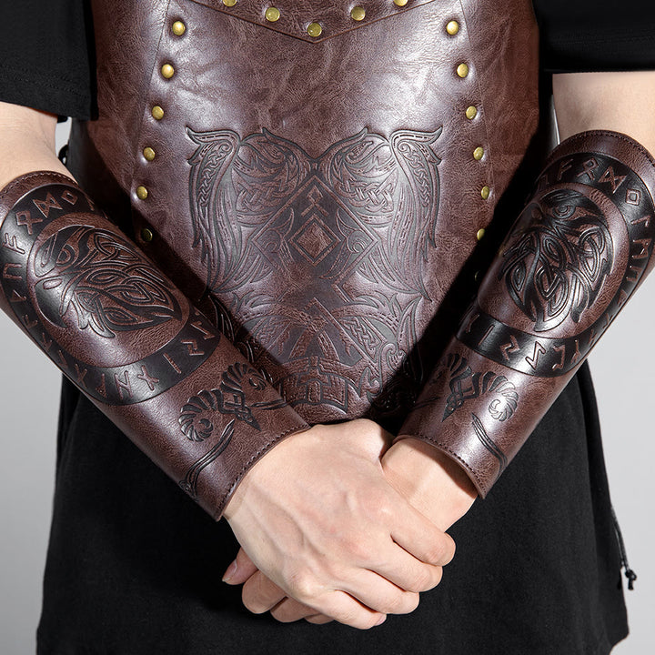 WorldNorse Runes Eco Leather Arm Bracers