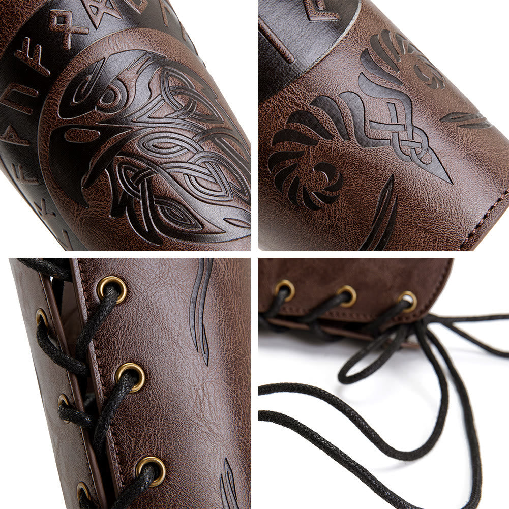 WorldNorse Runes Eco Leather Arm Bracers