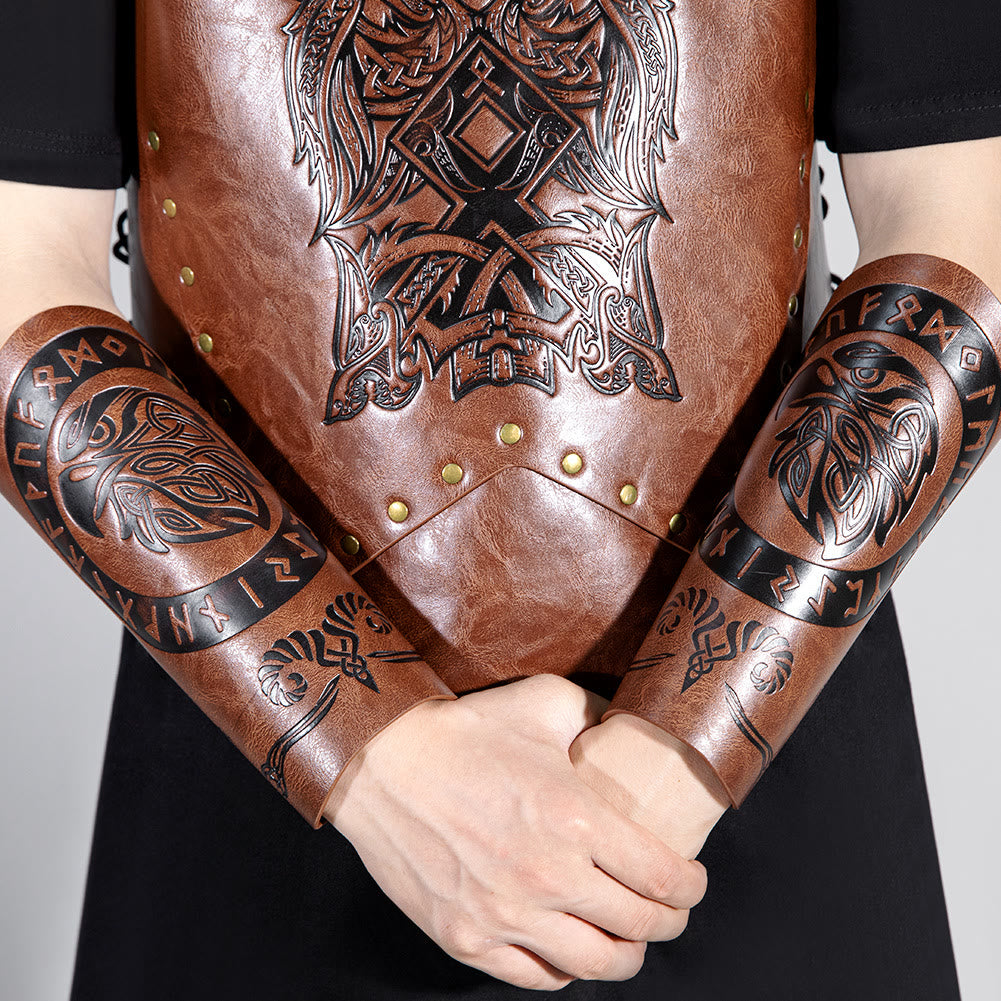 WorldNorse Runes Eco Leather Arm Bracers