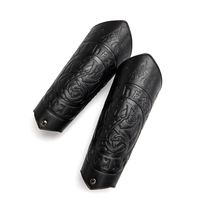 WorldNorse Dragon With Rune Eco Leather Arm Bracers