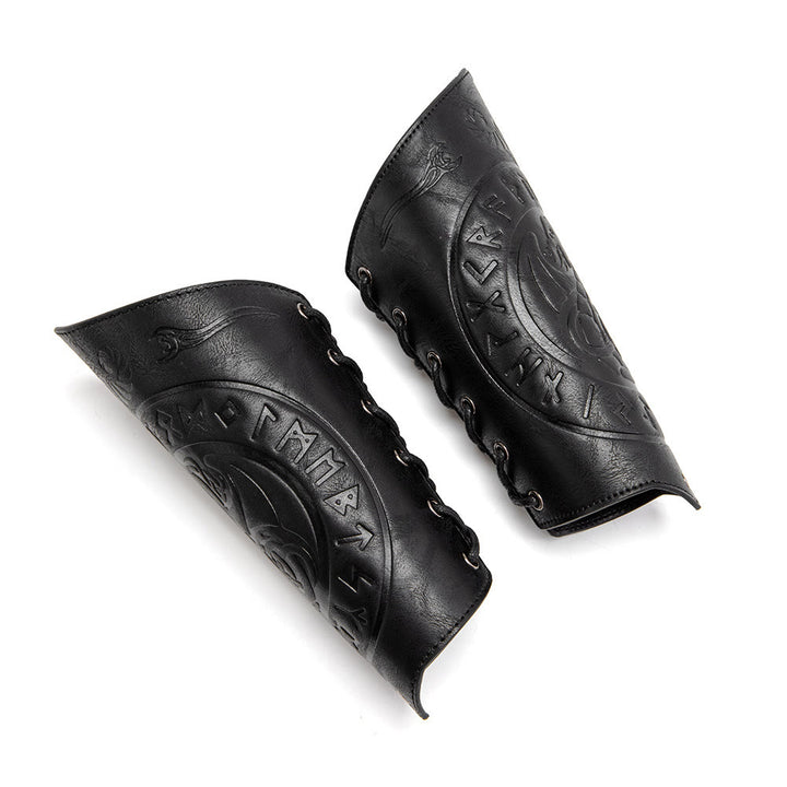 WorldNorse Dragon With Rune Eco Leather Arm Bracers