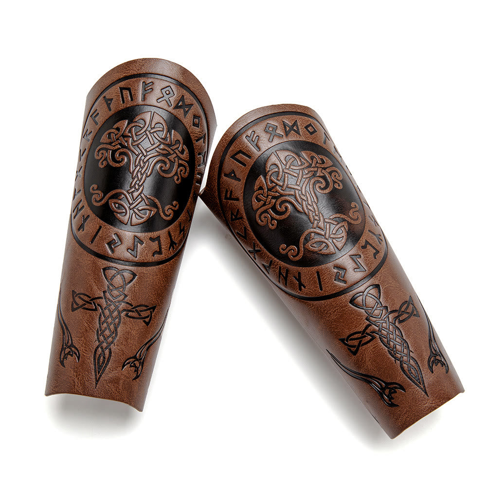 WorldNorse Yggdrasil Celtic Eco Leather Arm Bracers