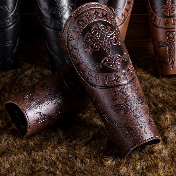 WorldNorse Yggdrasil Celtic Eco Leather Arm Bracers