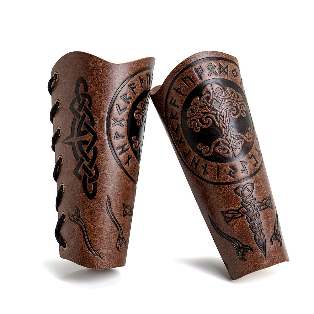 WorldNorse Yggdrasil Celtic Eco Leather Arm Bracers