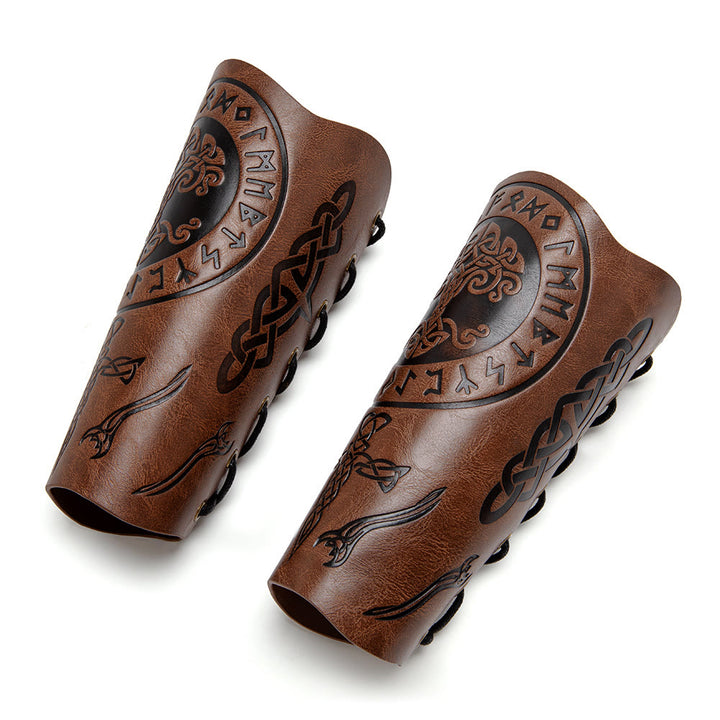 WorldNorse Yggdrasil Celtic Eco Leather Arm Bracers