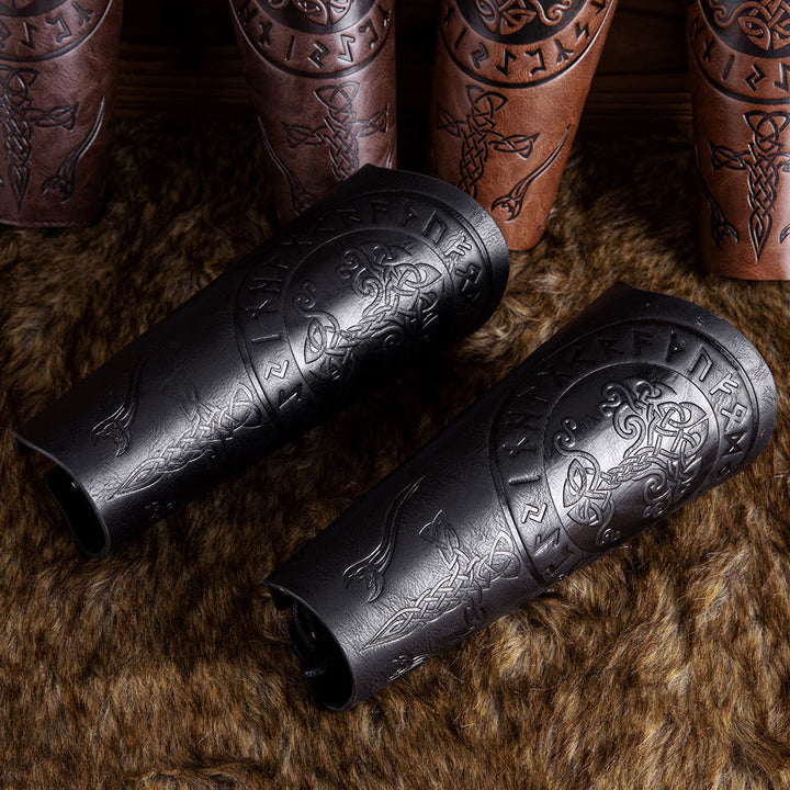 WorldNorse Yggdrasil Celtic Eco Leather Arm Bracers