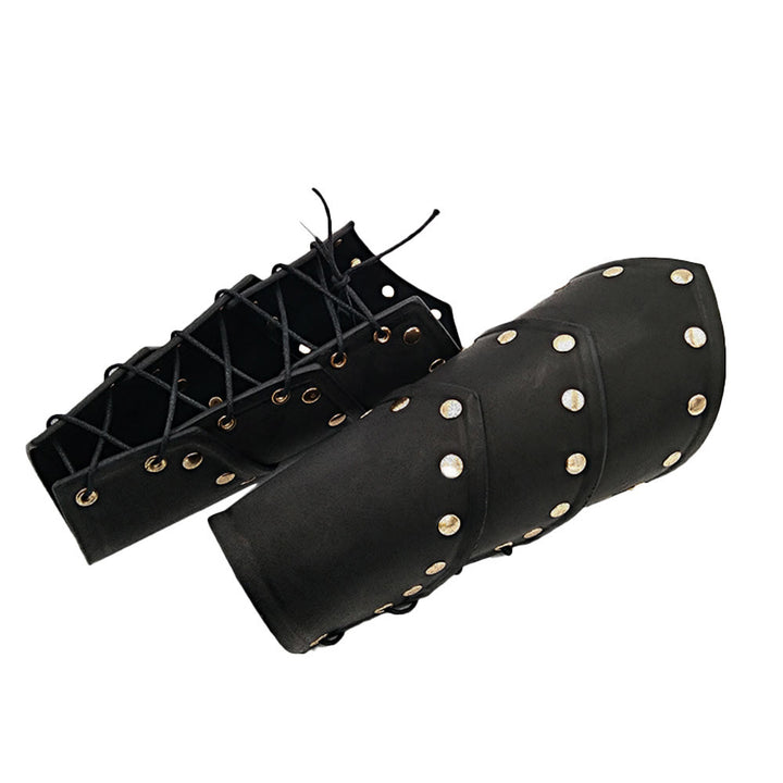 WorldNorse Three-layer Rivets Eco Leather Arm Bracers