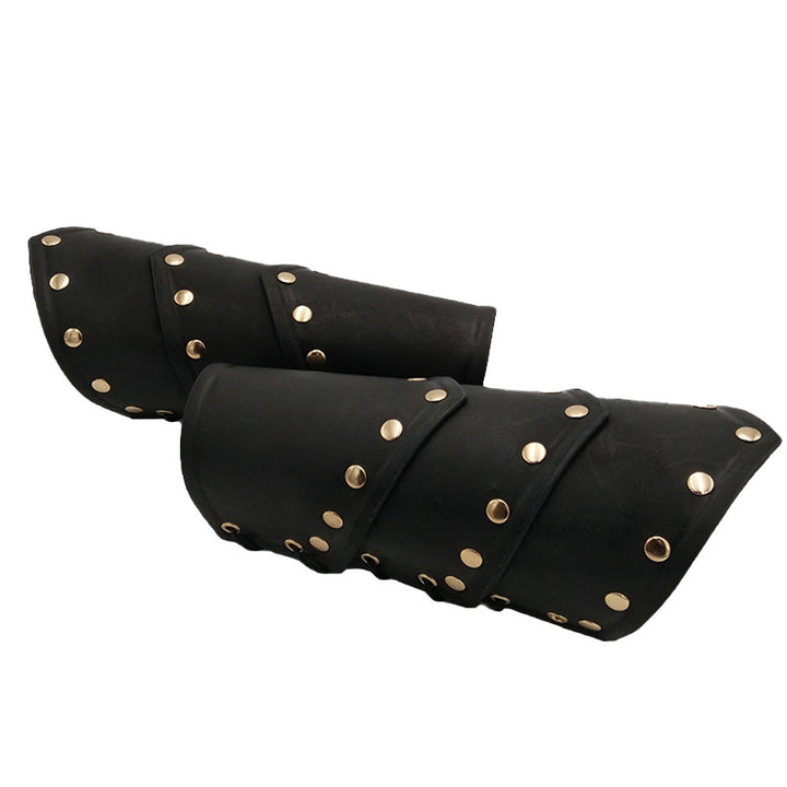 WorldNorse Three-layer Rivets Eco Leather Arm Bracers