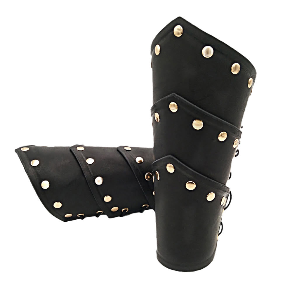 WorldNorse Three-layer Rivets Eco Leather Arm Bracers