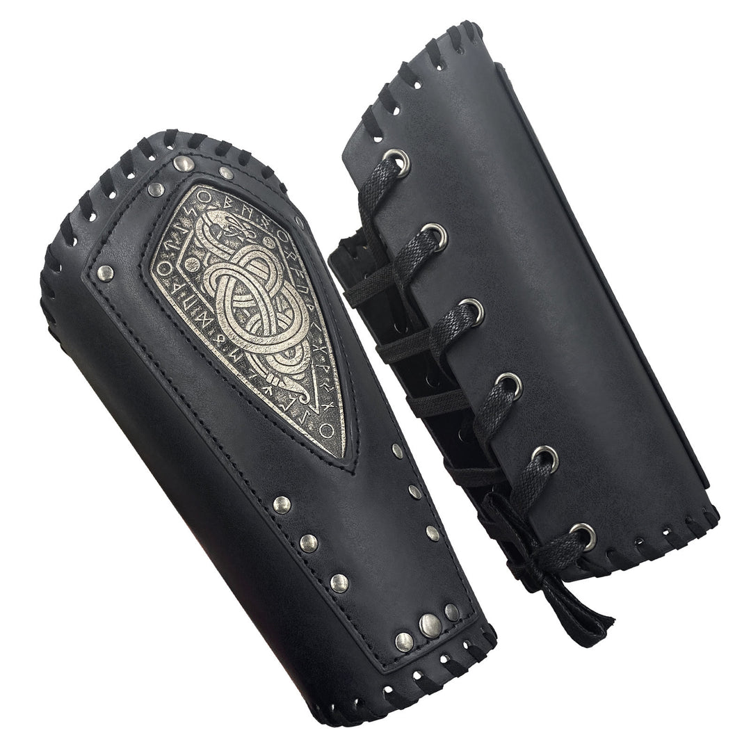 WorldNorse Coiled Snake Eco Leather Arm Bracers