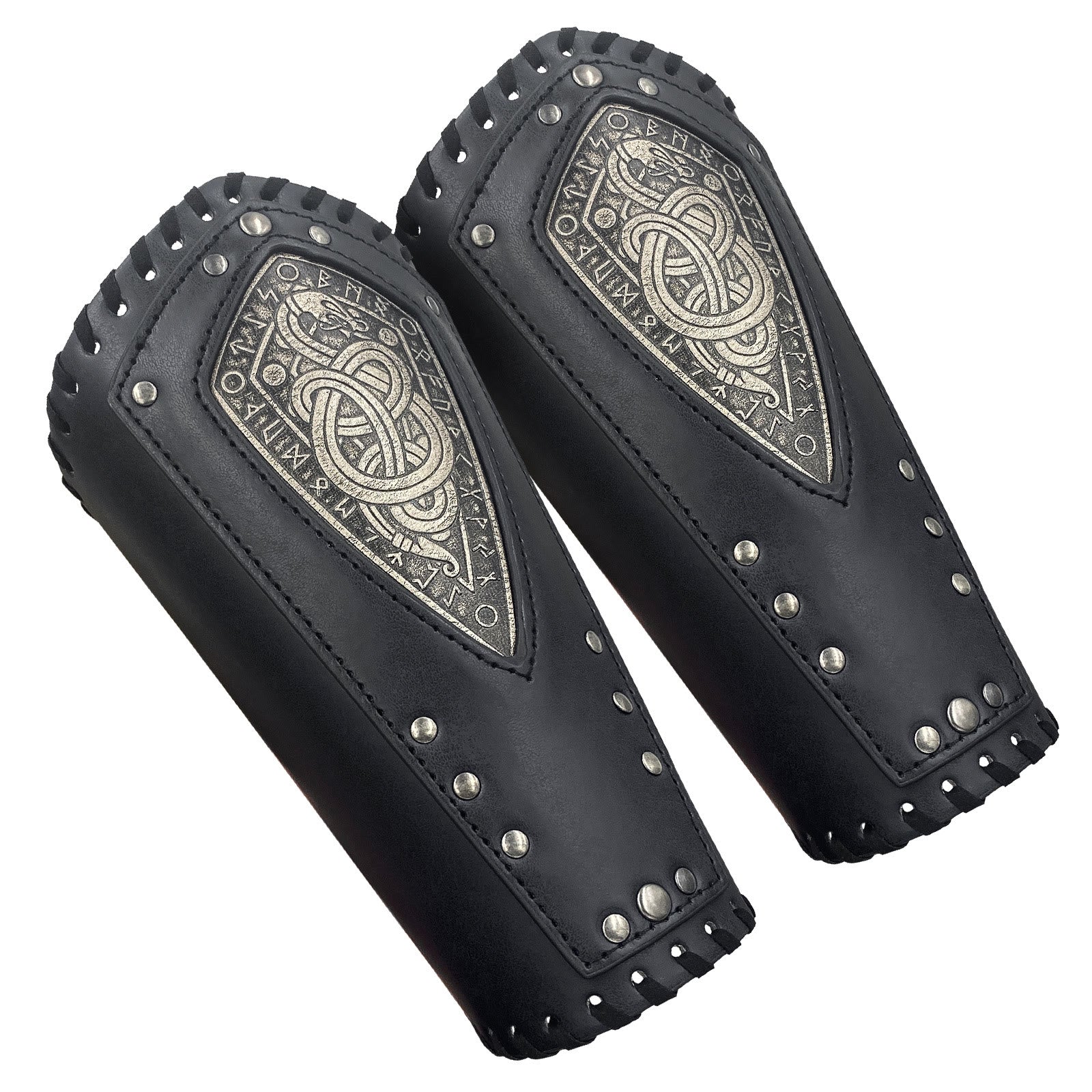WorldNorse Coiled Snake Eco-Leather Arm Bracers | Viking LARP