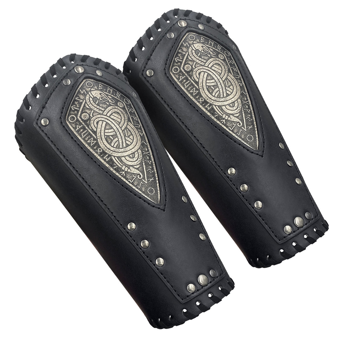 WorldNorse Coiled Snake Eco Leather Arm Bracers