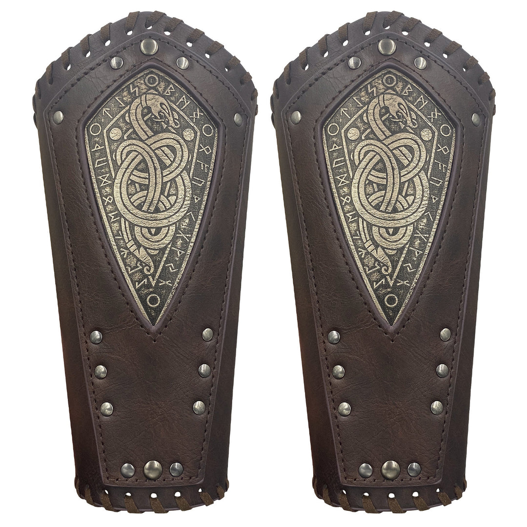 WorldNorse Coiled Snake Eco Leather Arm Bracers