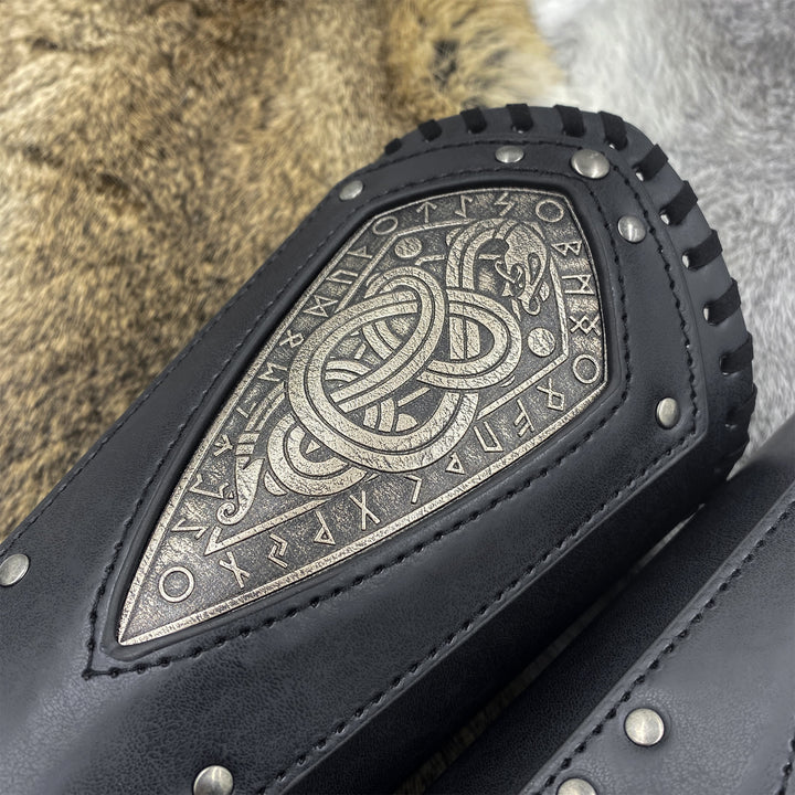 WorldNorse Coiled Snake Eco Leather Arm Bracers