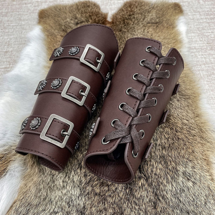 WorldNorse Medieval Retro Eco Leather Arm Bracers