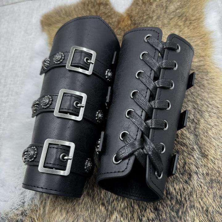 WorldNorse Medieval Retro Eco Leather Arm Bracers