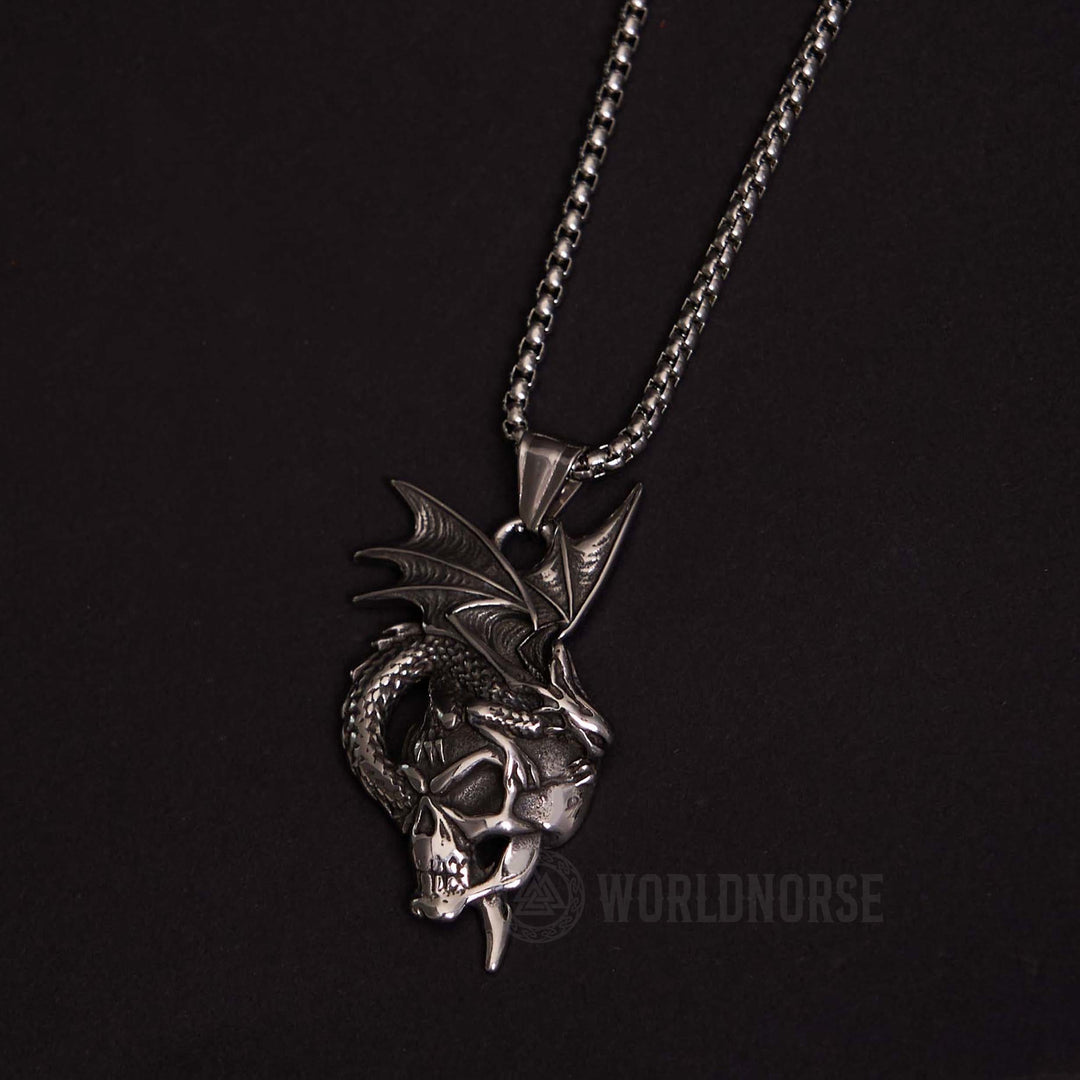 WorldNorse Nidhogg Dragon Skull Necklace