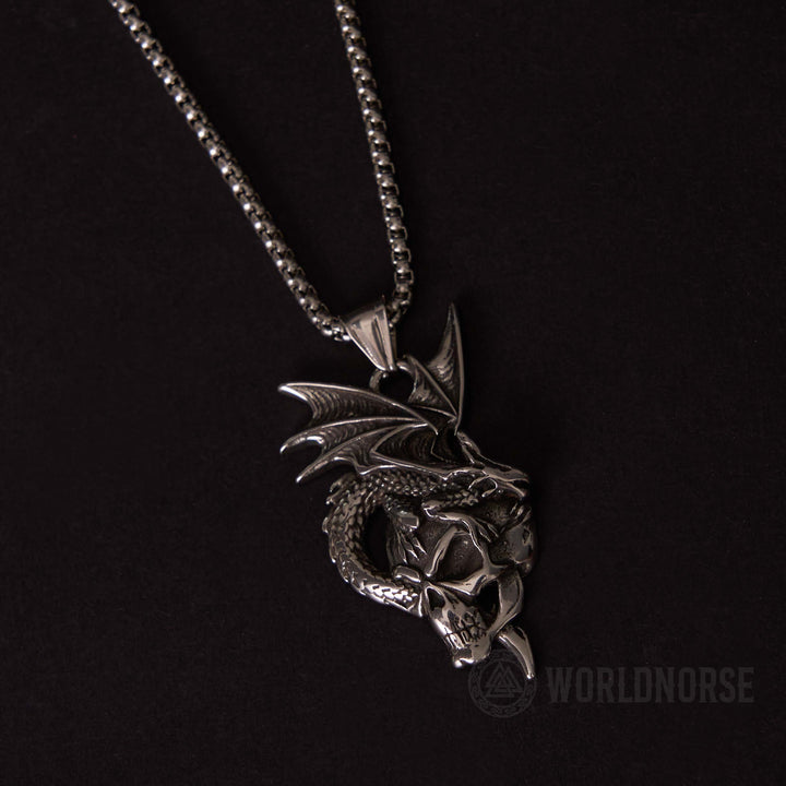 WorldNorse Nidhogg Dragon Skull Necklace