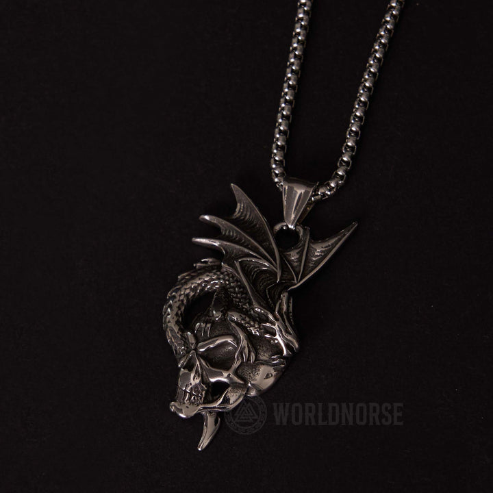 WorldNorse Nidhogg Dragon Skull Necklace