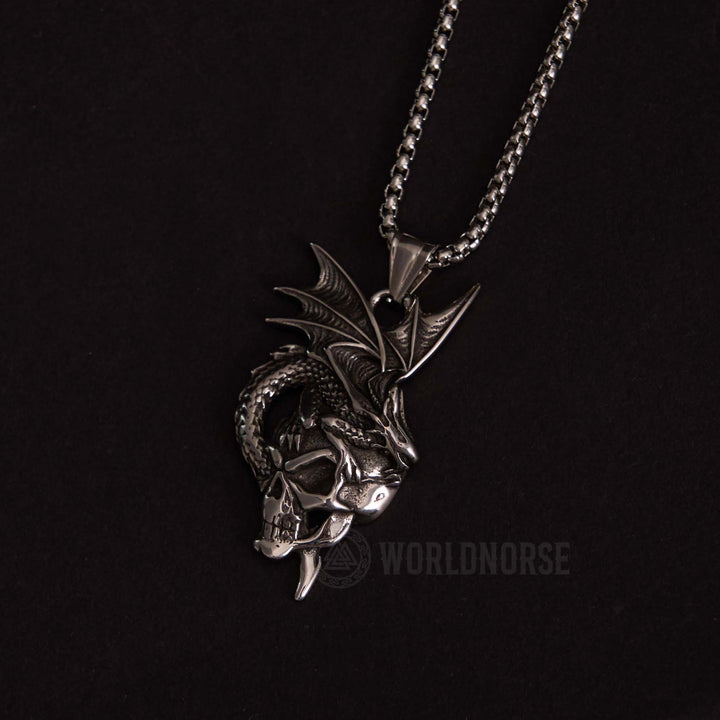 WorldNorse Nidhogg Dragon Skull Necklace