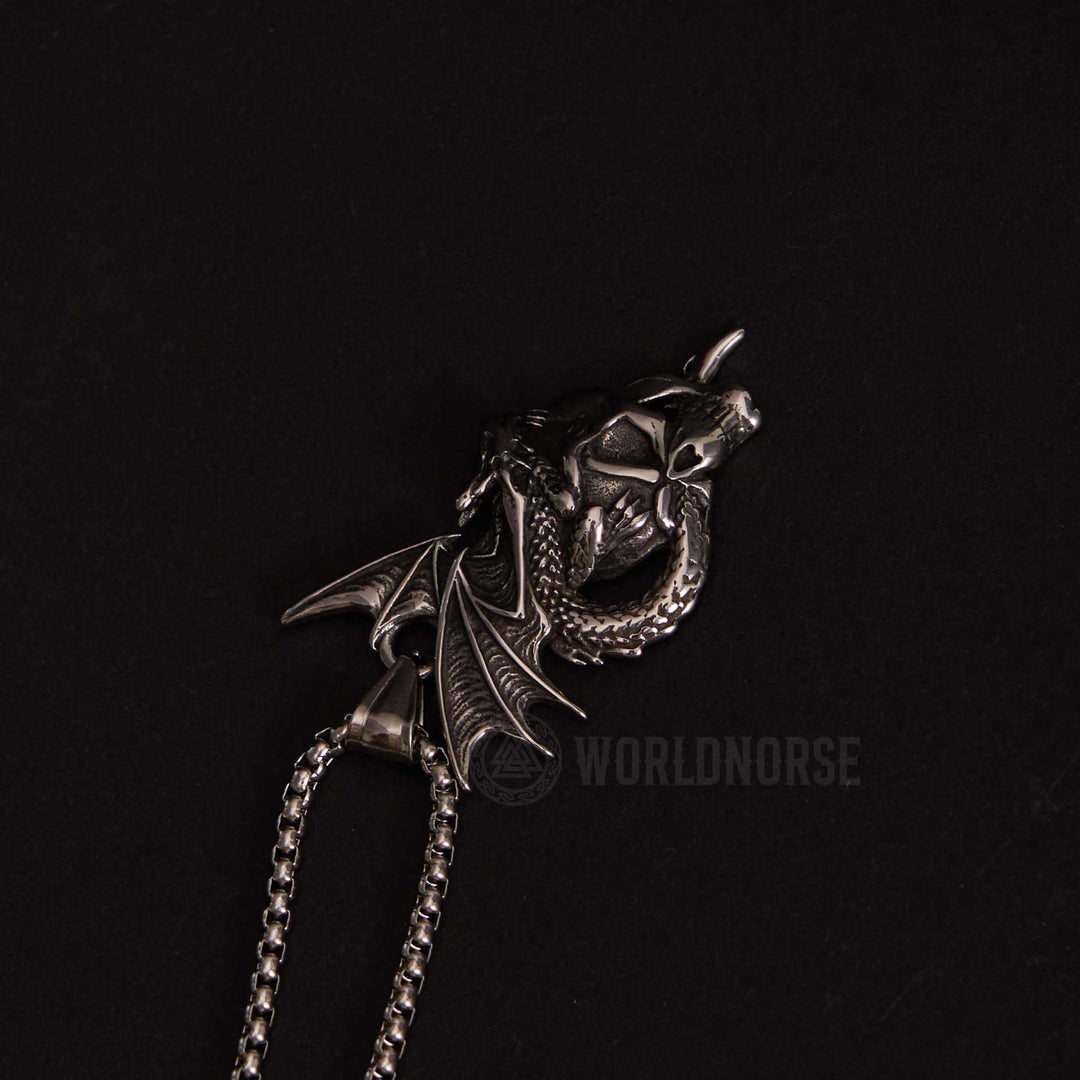 WorldNorse Nidhogg Dragon Skull Necklace