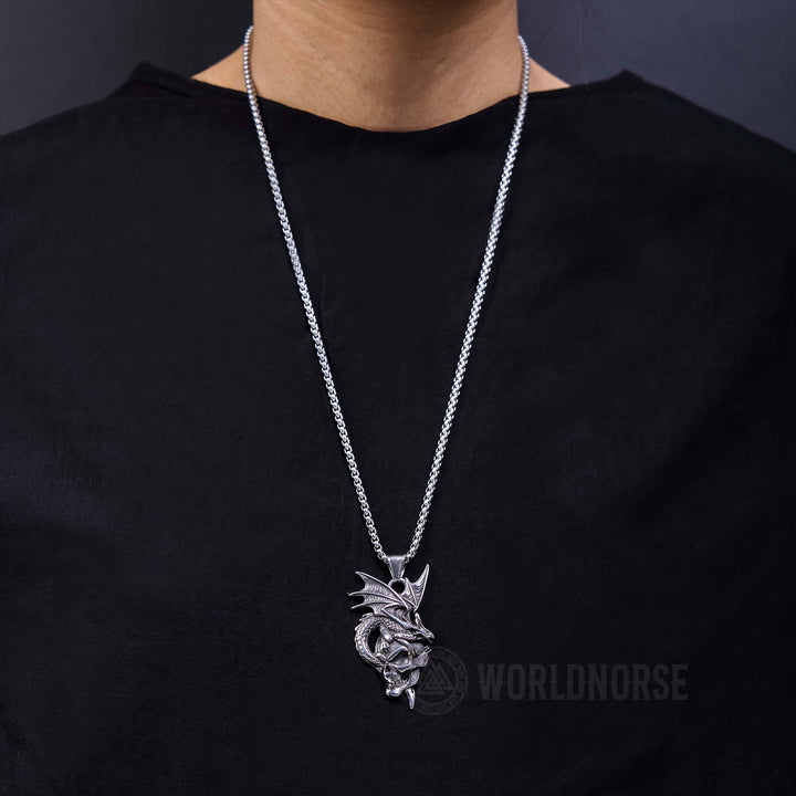 WorldNorse Nidhogg Dragon Skull Necklace