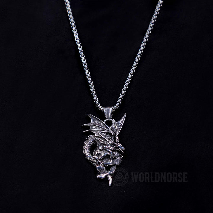 WorldNorse Nidhogg Dragon Skull Necklace