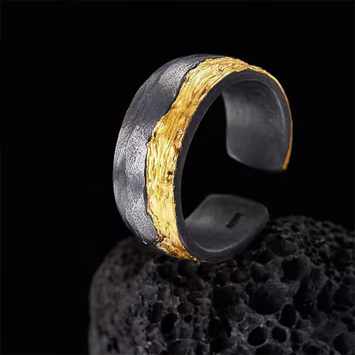 WorldNorse Rustic Gold Vein Open Band Ring