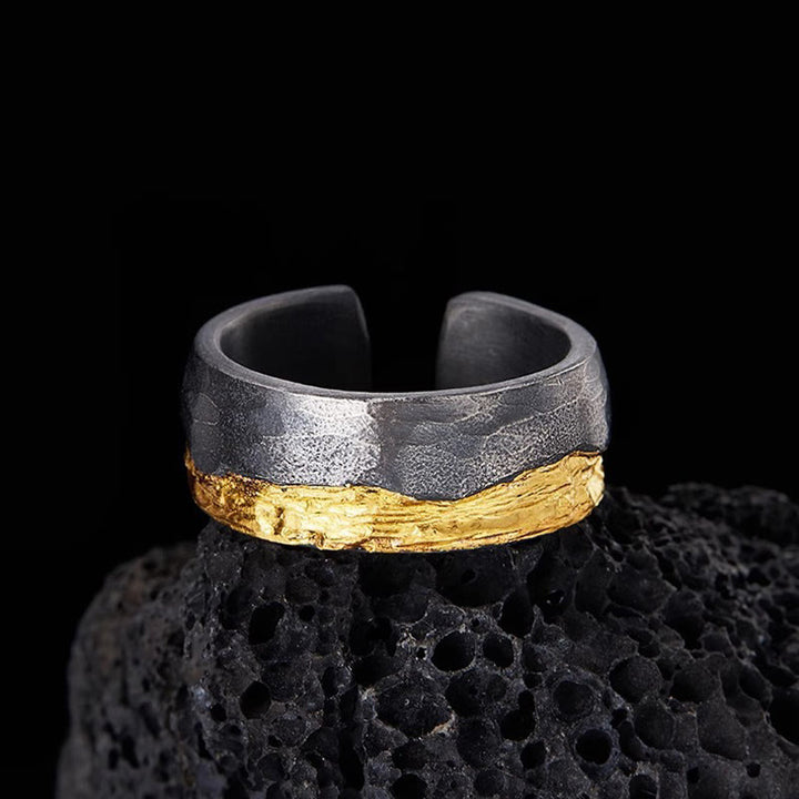 WorldNorse Rustic Gold Vein Open Band Ring - image 3