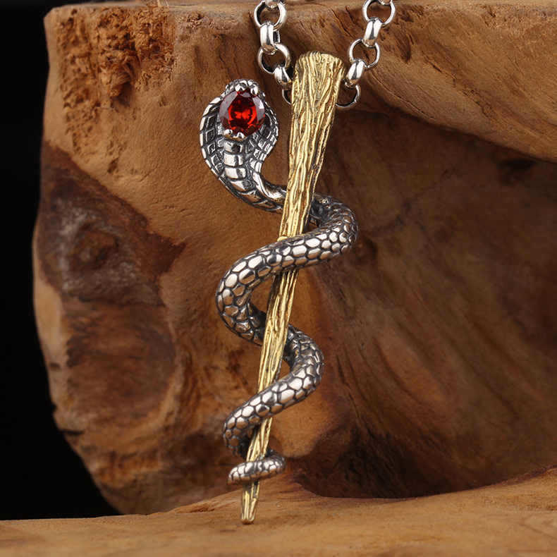 WorldNorse Ancient Egypt Staff Of Snake Protection God Necklace