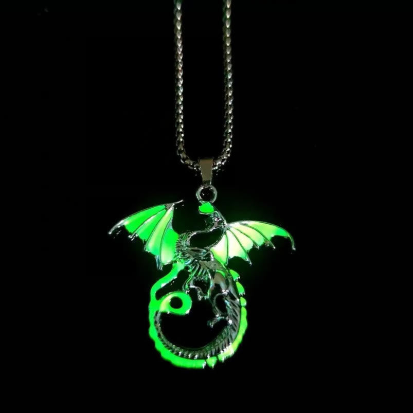 WorldNorse Luminous Flame Dragon Necklace - Flying Dragon#Green - image 3