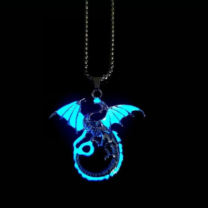 WorldNorse Luminous Flame Dragon Necklace - Flying Dragon#Dark Blue - image 2