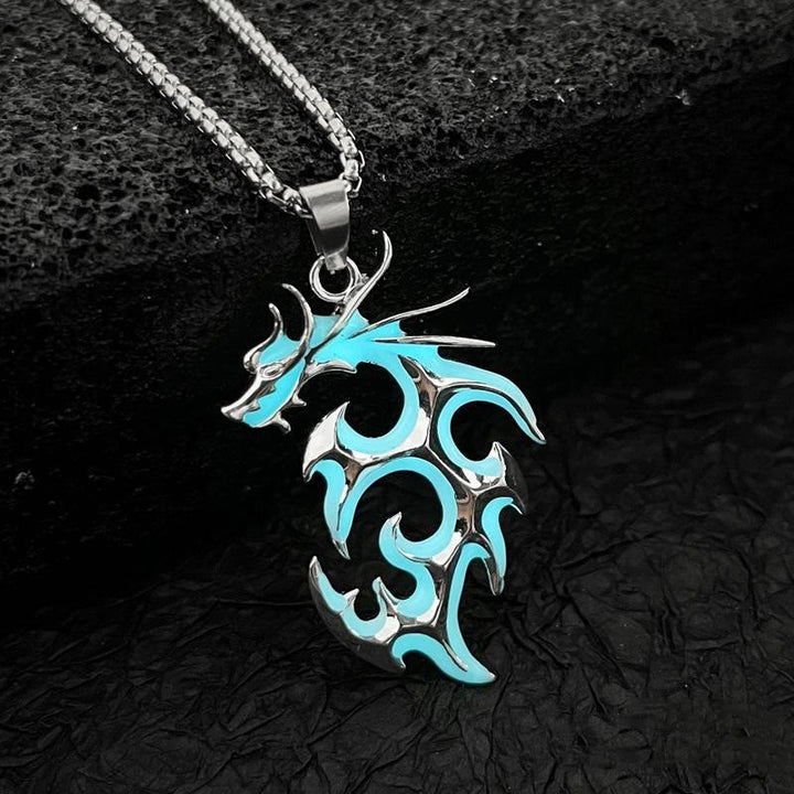 WorldNorse Luminous Flame Dragon Necklace - Dragon#Blue-green - image 6