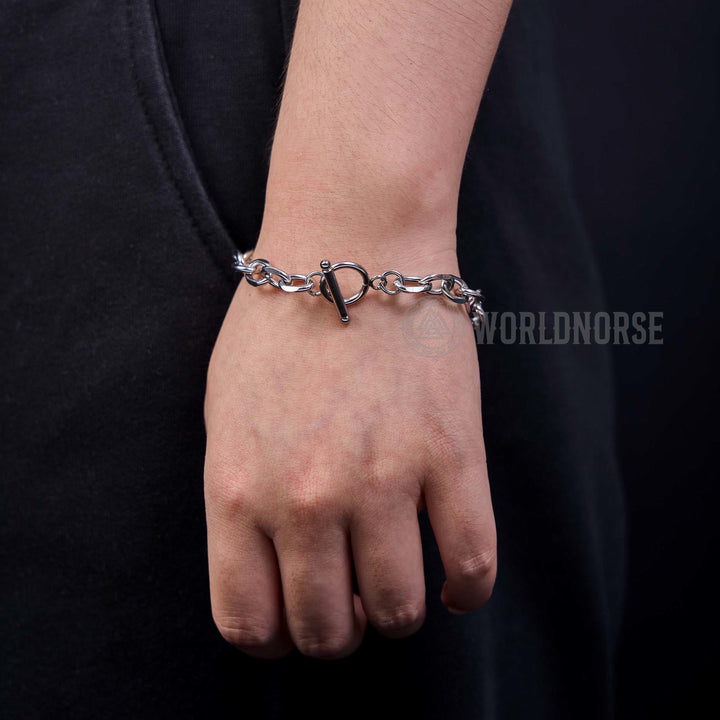 WorldNorse Flat Rhombus One Word Buckle Bracelet