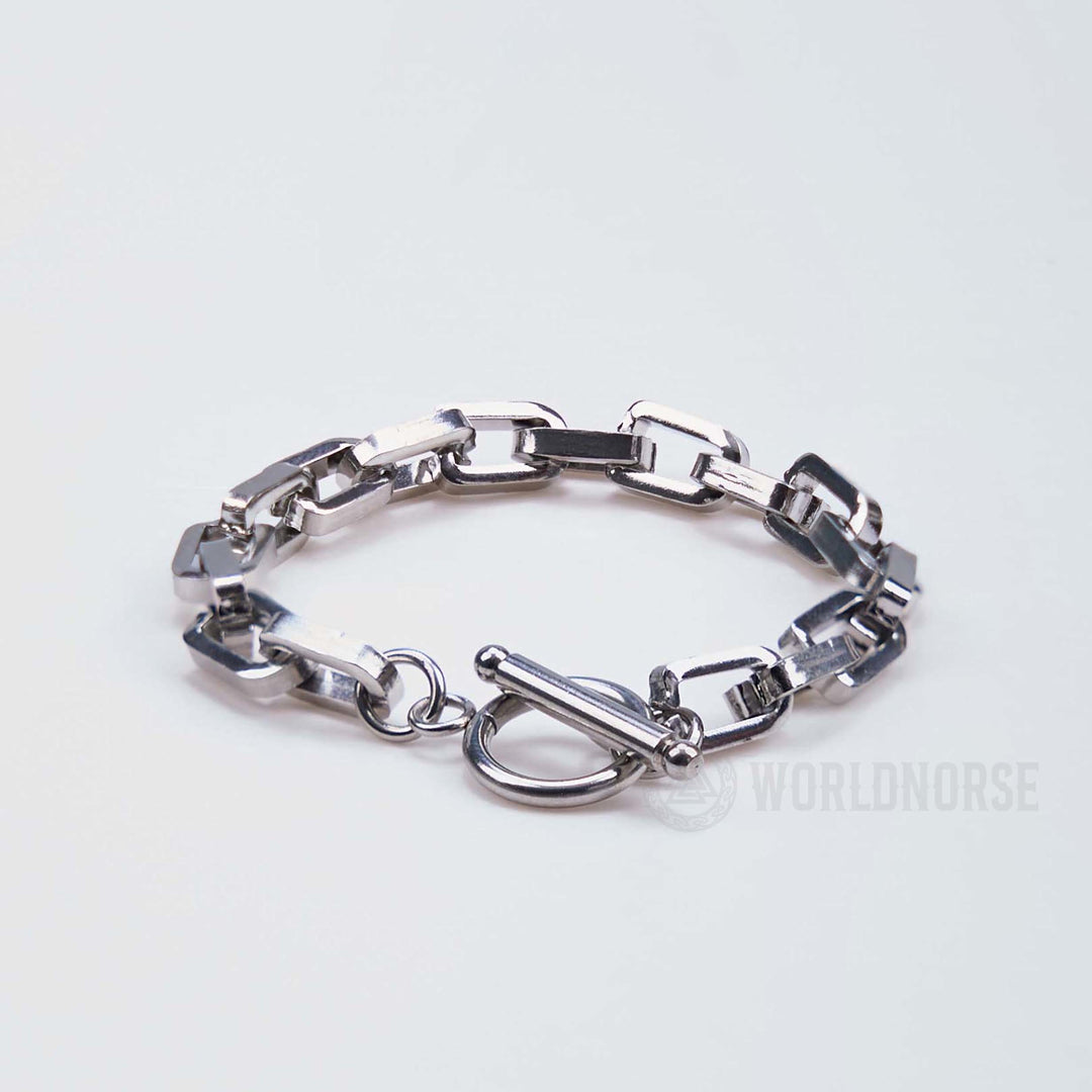 WorldNorse Long Flat Square One Word Buckle Bracelet