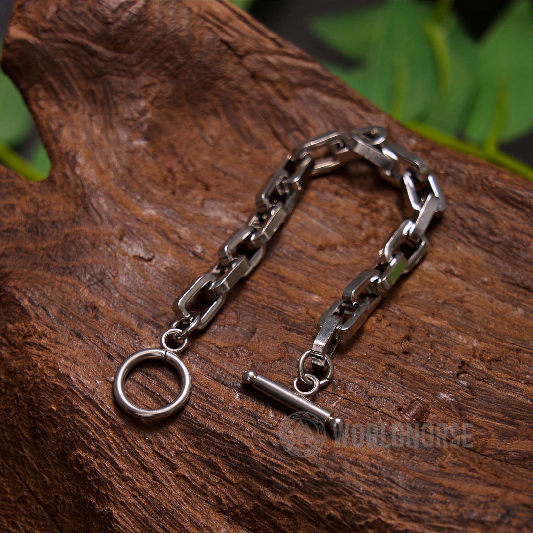 WorldNorse Long Flat Square One Word Buckle Bracelet