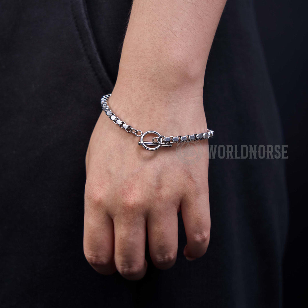 WorldNorse Fang Pearl One Word Buckle Bracelet