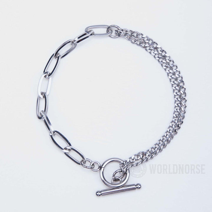 WorldNorse Two Chain One Word Buckle Bracelet