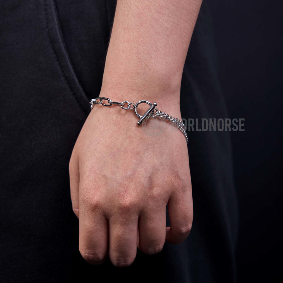 WorldNorse Two Chain One Word Buckle Bracelet