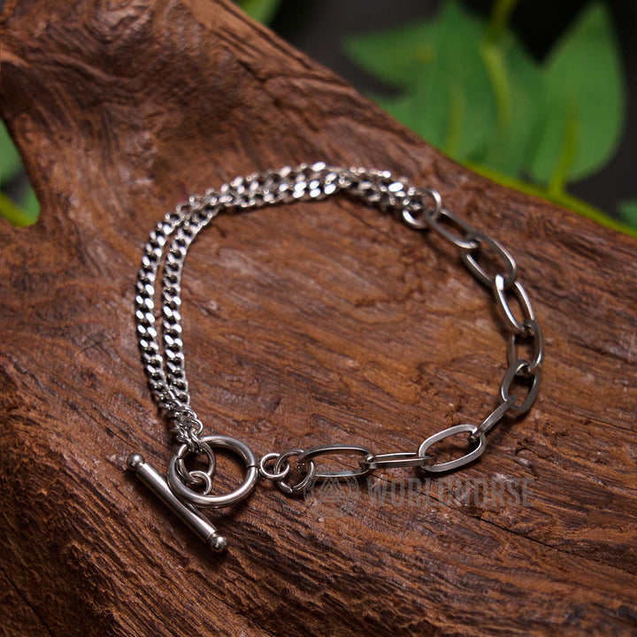 WorldNorse Two Chain One Word Buckle Bracelet