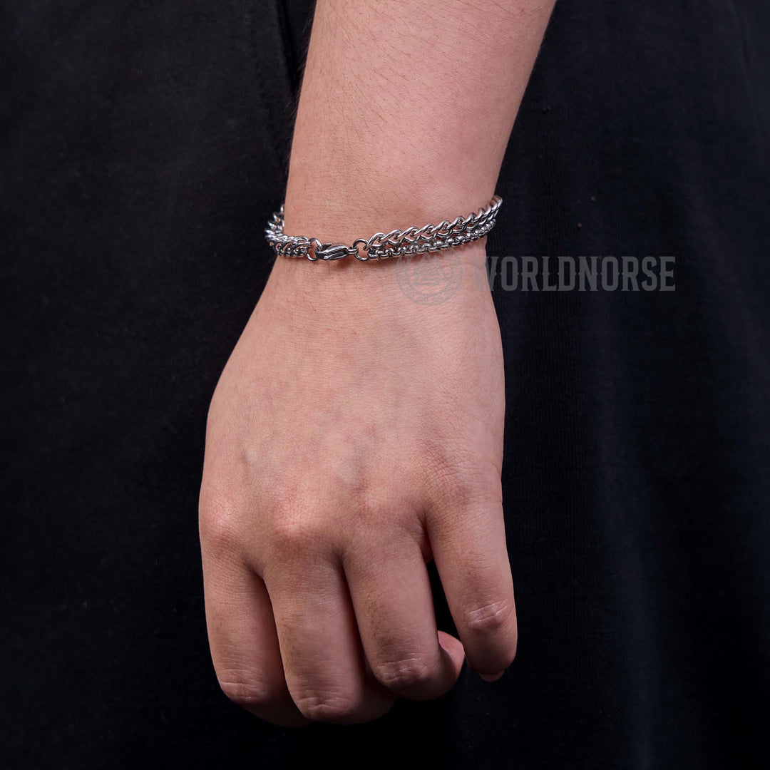 WorldNorse Two-sided Titanium Steel Bracelet