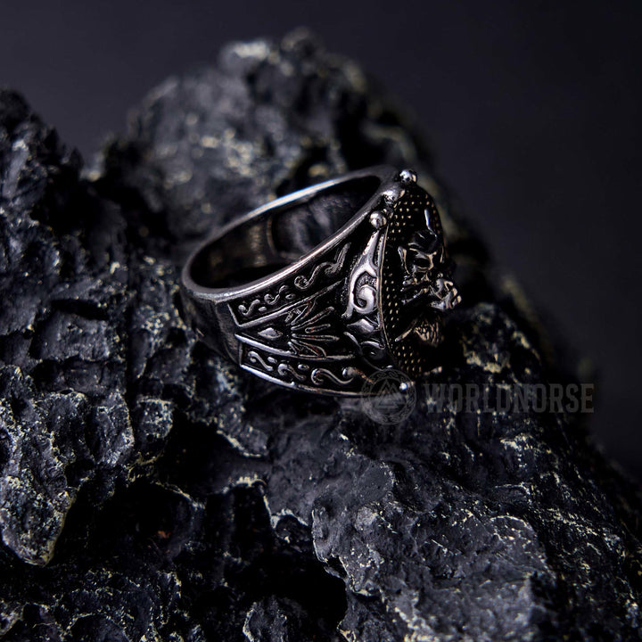 FREE Today: Wolf Head Biting Sword Ring