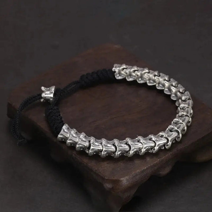 WorldNorse 925 Sterling Silver Spine Snake Bone Bracelet