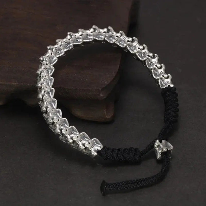 WorldNorse 925 Sterling Silver Spine Snake Bone Bracelet