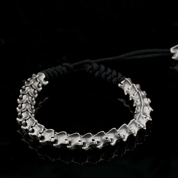 WorldNorse 925 Sterling Silver Spine Snake Bone Bracelet