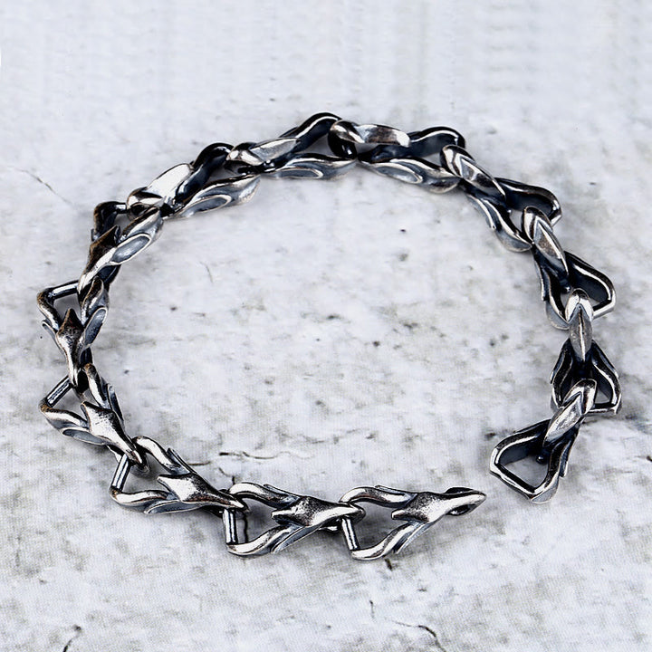 WorldNorse 925 Sterling Silver Spine Bracelet