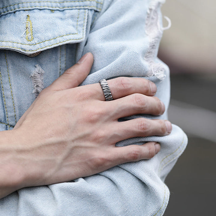 WorldNorse Textured Dual-Tone Ring