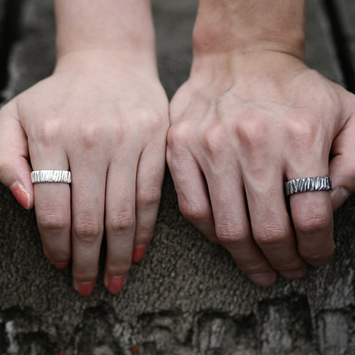 WorldNorse Textured Dual-Tone Ring